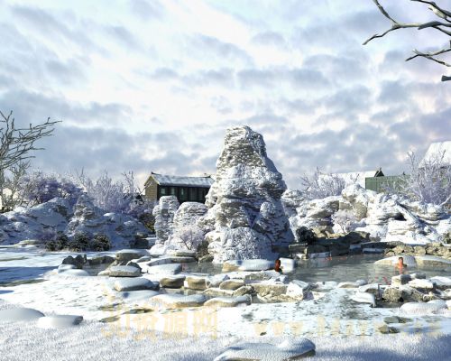 雪景温泉