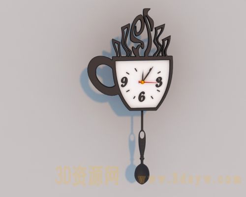 卡通咖啡杯造型摆钟模型