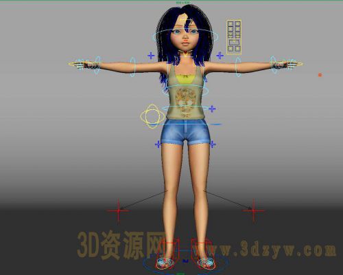 卡通小女孩模型