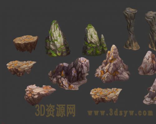 一组漂亮的石头岩石