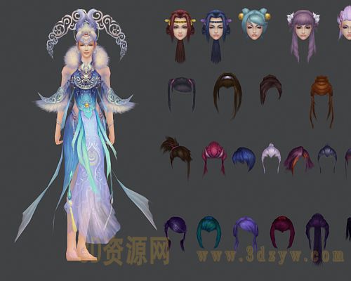 头发 发型模型