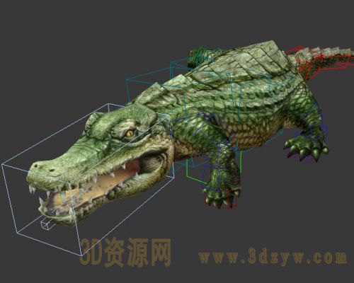 游戏鳄鱼带绑定动画