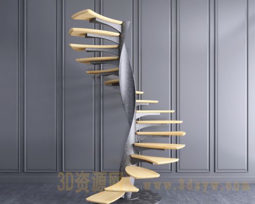 螺旋桨式楼梯3d模型