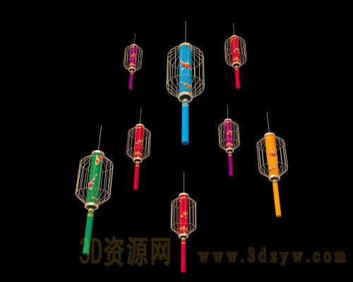 商场中庭灯饰 灯笼模型 中式艺术灯笼模型