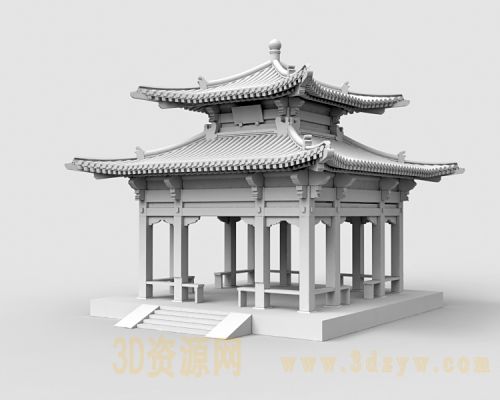 古代凉亭模型