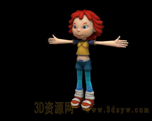 maya作业 卡通小女孩模型