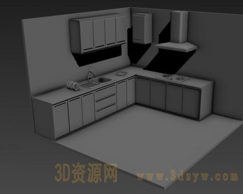 厨房模型 橱柜模型