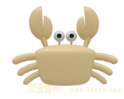 卡通螃蟹玩具模型 螃蟹模型