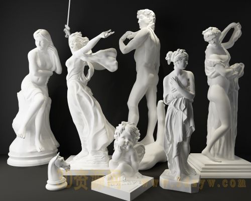欧式人物雕像摆件 西方人物雕塑模型