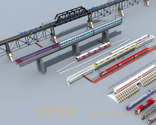 高铁轻轨地铁模型 动车高架桥 铁路铁道 动车模型 火车模型
