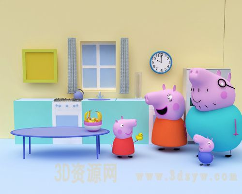 小猪佩奇模型 小猪佩奇一家 猪爸爸 猪妈妈 乔治 小猪佩奇 佩奇 pig