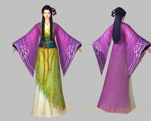 酒店老板娘3d模型 古代美女模型 古装女人