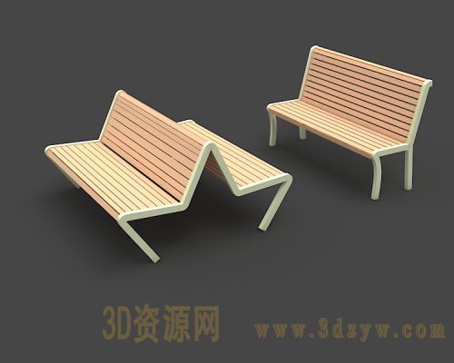 室外椅子模型 公共座椅模型
