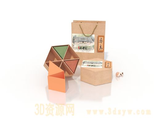 产品盒子模型 纸盒子 纸箱子模型