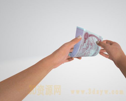 单指法点钞图 点钞手势模型 单指点钞手势模型
