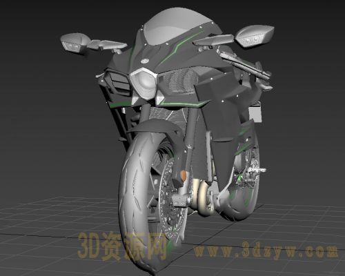川崎忍者h2r摩托车3D模型