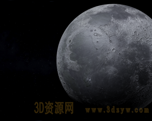 2k贴图月球模型 精细月球模型