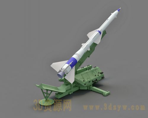 萨姆-2防空导弹模型 SA-2防空导弹3d模型