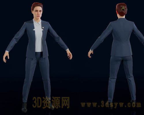 PBR写实次世代人物模型控制  Control成套人物3D模型 游戏角色模型