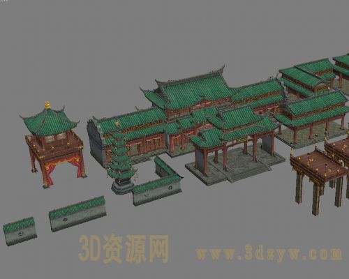 3D建筑 中式写实场景模型