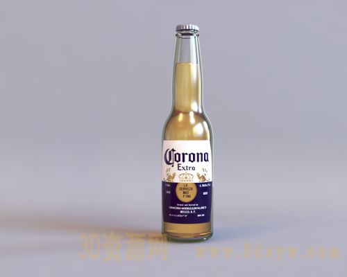 科罗娜啤酒模型 科罗娜啤酒瓶3d模型  酒瓶模型