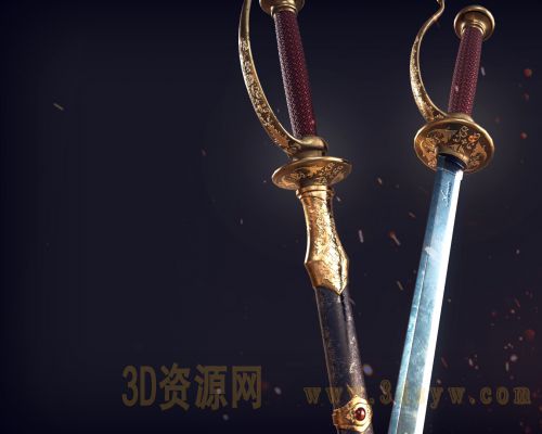 PBR 高品质欧式剑 刺剑 长剑 写实 贵族剑 古代长剑