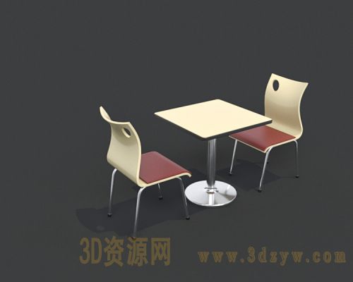 桌椅模型 简约餐桌餐椅模型