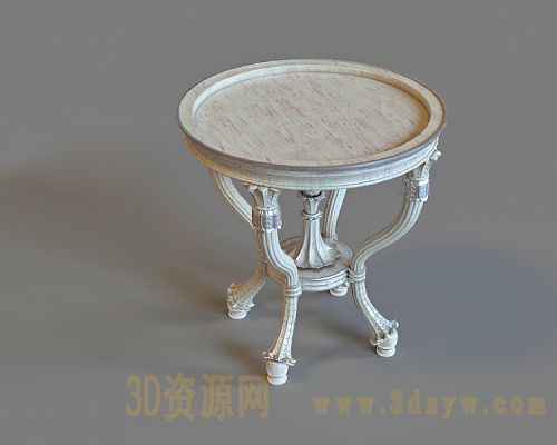 欧式小圆几模型 圆茶几模型