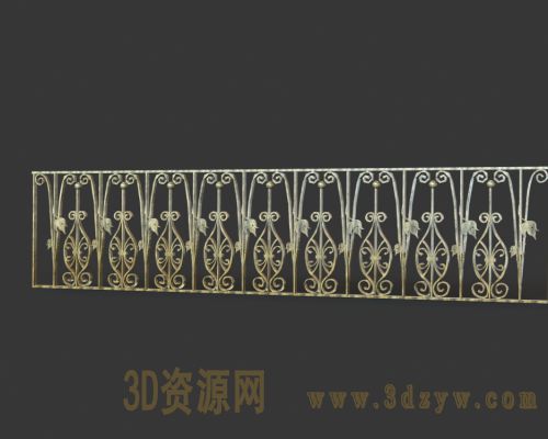 铁艺栏杆模型 围栏 护栏