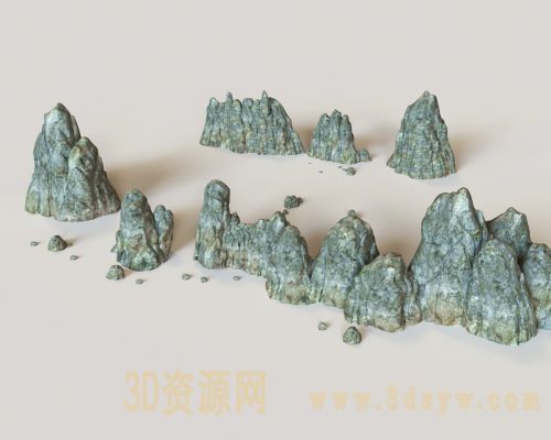 石头石山模型