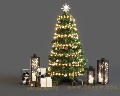 圣诞节饰品模型  圣诞树模型 圣诞树DP点