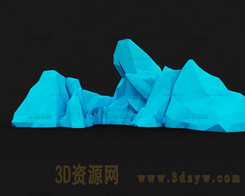 卡通山石模型  lowpoly石头