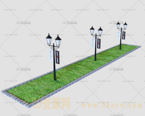 广场路灯模型 室外路灯