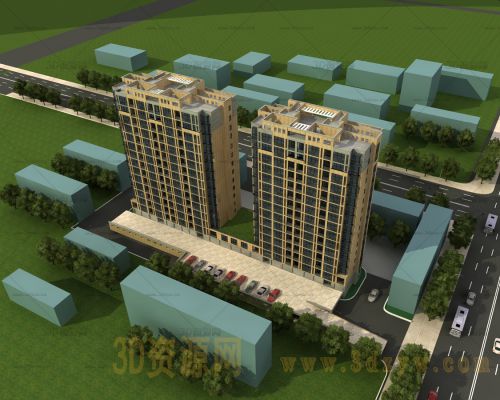 建筑鸟瞰图 住宅小区鸟瞰图