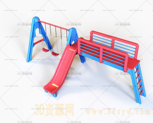 儿童游乐设施模型 滑滑梯 秋千
