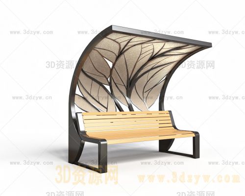 户外长椅模型 公园长椅 长板椅