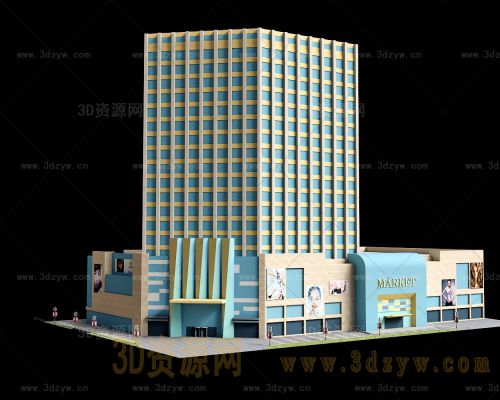 商场模型 商场低模 购物广场建筑模型 商场大楼