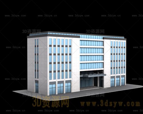 现代办公楼模型 办公大楼 低模建筑