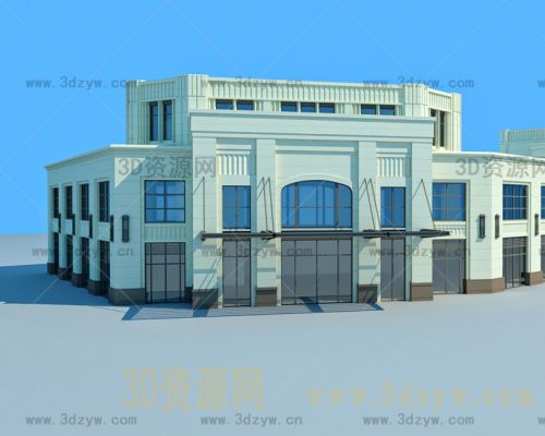 商业街道场景模型 建筑 商业建筑 街景 街道 沿街商铺