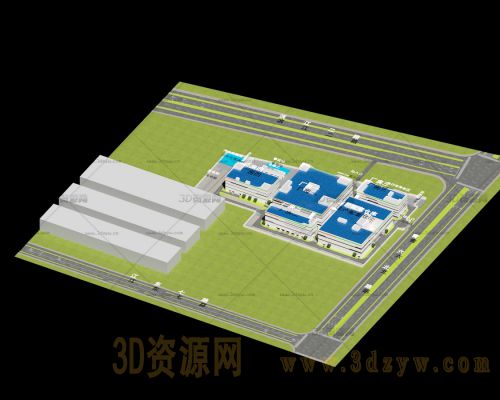 工厂模型 厂房 工业园